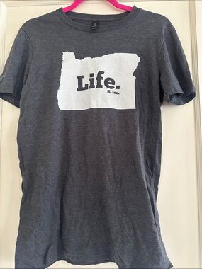 State Life Oregon Graphic Short Sleeve Tee with White 'Life.' Graphic